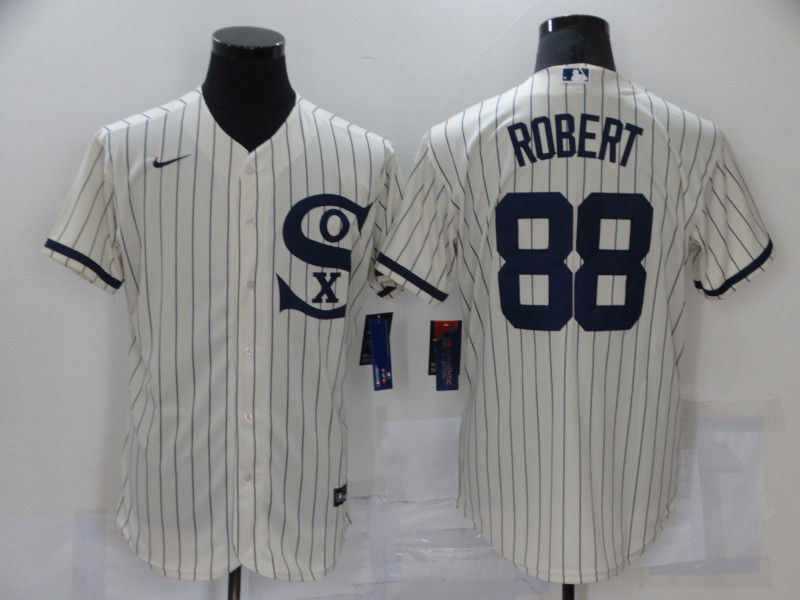 Men Chicago White Sox 88 Robert Cream stripe Dream version Elite Nike 2021 MLB Jersey